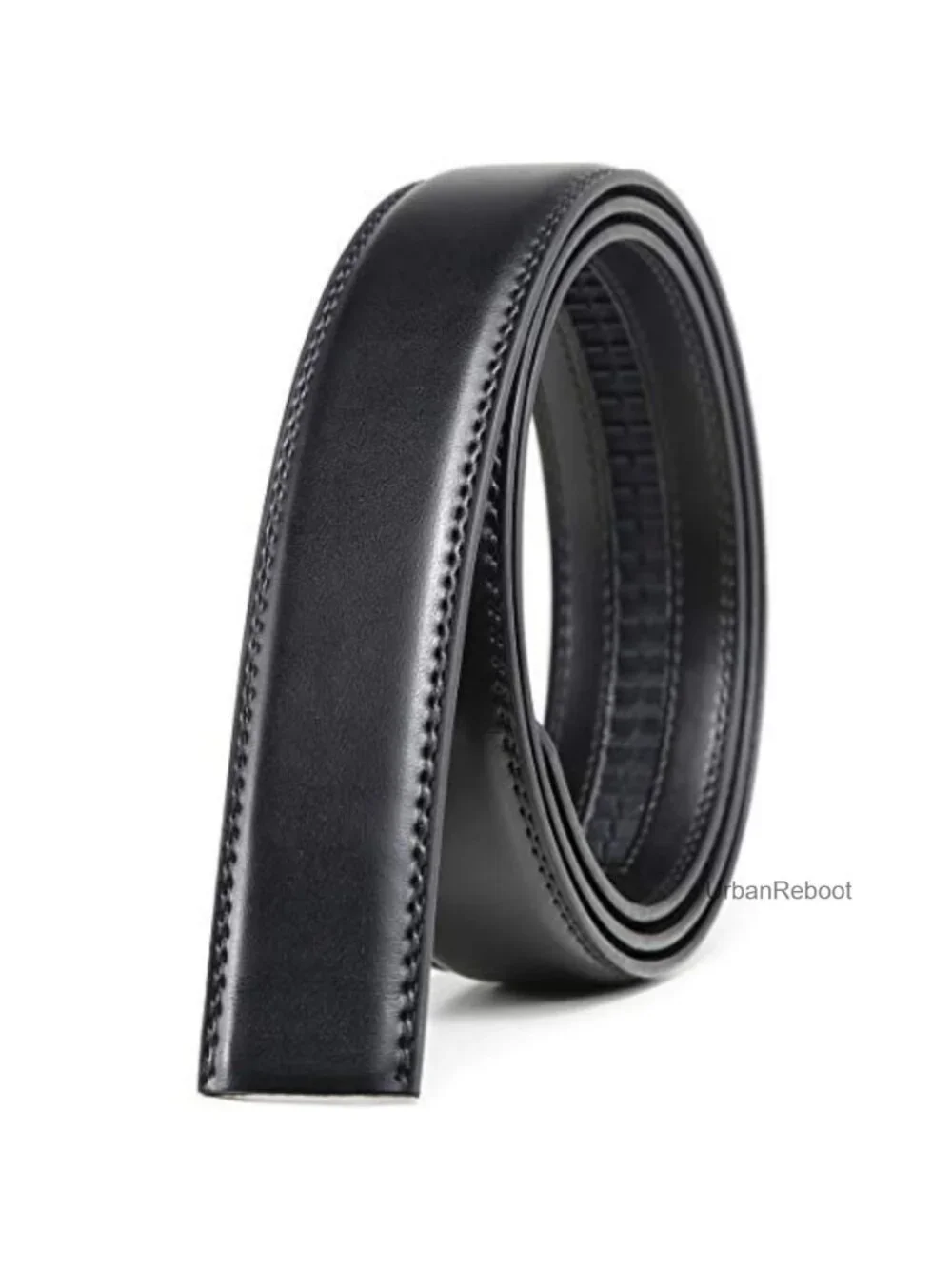Leather Ratchet Belt Strap Replacement No Buckle 35mm 40mm Slide Buckle